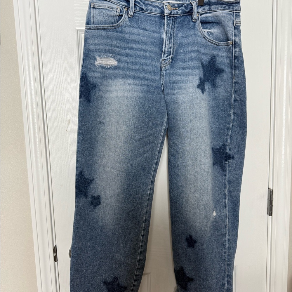Risen Celeste High Rise Shadow Star Boyfriend Jeans EUC 11/30 - Picture 3 of 13